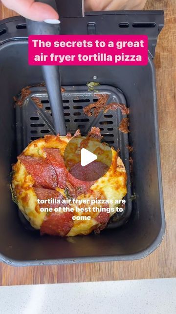 Stephanie Joy de Sousa on Instagram: "🍕🔥 Air Fryer Tortilla Pizza 🔥🍕 Hey foodies! 👋 Looking for a quick and delicious meal idea? Let me introduce you to my favorite hack: Air Fryer Tortilla Pizza! 🎉🍕 Trust me, it’s a game-changer! My favourite tortillas to use for pizza are from @diegosauthenticfoods They have the best Gluten free tortilla in my opinion. Here are 3 key things you need to know before diving into this cheesy goodness: 1️⃣ Double down on the tortilla: Grab two tortillas instead of one for the perfect crust! The air fryer crisps them up beautifully, giving you that authentic pizza texture. 🤤🔝 #CrispyCrust #AirFryerHack 2️⃣ Use cheese to stick the 2 tortillas together: Don’t you just love gooey, melty cheese? 🧀 Spread a layer of your favorite cheese between the tortil Air Fryer Recipes Tortilla, Tortilla Wrap Pizza Air Fryer, Pizza Tortilla Air Fryer, Low Carb Tortilla Pizza Keto Air Fryer, Tortilla Airfryer, Air Fryer Pizza Tortilla, Tortilla Pizza In Air Fryer, Tortilla Air Fryer, Air Fryer Tortilla Pizza