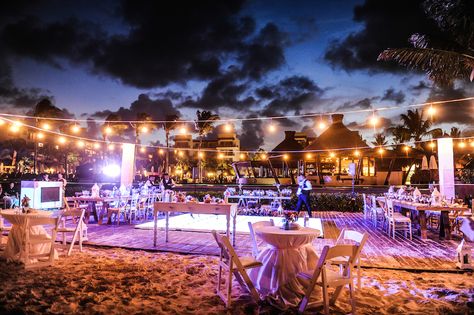 Beach Front Deck Dominican Wedding, Beach Song, Beach Songs, Dreams Riviera Cancun Resort, Debut Theme, Belize Wedding, Seaside Restaurant, Cancun Resort, Mehendi Decor