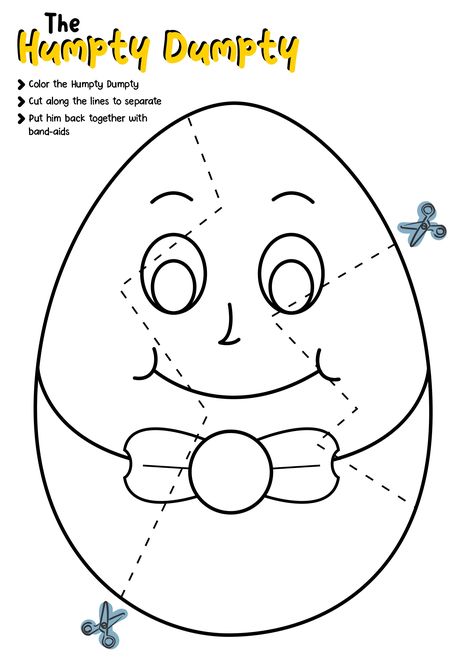 Humpty Dumpty Activities Humpty Dumpty Math Activities, Humpty Dumpty Sequencing Free, Preschool Humpty Dumpty Activities, Humpty Dumpty Art Preschool, Humpy Dumpty Craft, Fairy Tales And Nursery Rhymes Crafts, In My Imagination Prek Theme, Preschool Rhyme Activities, Nursery Rhymes Art Preschool