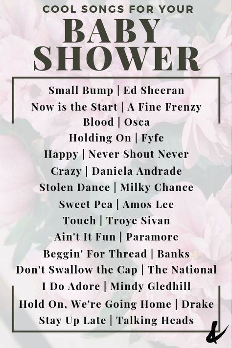 This playlist is perfect for your baby shower! This song list is perfect for the mom who loves music! #babyshowermusic #babyshowerplaylist #babyshowersongs Baby Shower Music Playlist, Baby Shower Food List, Baby Shower Playlist, Baby Shower Songs, Shower Playlist, Baby Shower List, Indie Baby, Shower Music, Baby Shower Vintage