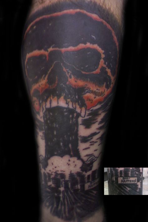 Mushroom Cloud Tattoo, Skull Mushroom, Mushroom Cloud, Cloud Tattoo, Skull Tattoo Design, Skull Tattoos, Skull Tattoo, Tattoo Designs, Stuffed Mushrooms