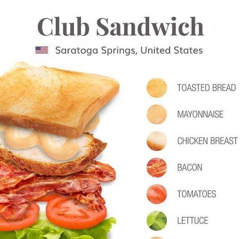 Clubhouse Sandwich Recipe, Mayonnaise Chicken Breast, Clubhouse Sandwich, Mayonnaise Chicken, Club Sandwich Recipes, Hotel Bars, Bacon Tomato, True American, Club Sandwich