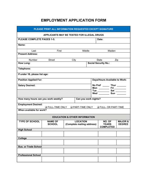 Employment Application Form Template | by Business-in-a-Box™ Job Application Sample, Printable Job Applications, Employment Form, Job Application Template, Application Template, Form Example, Job Applications, Employment Application, Job Application Form