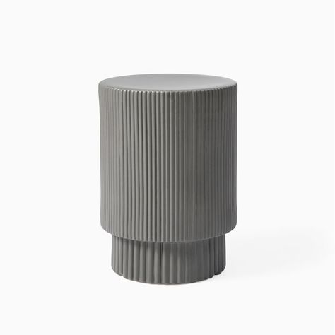 Fluted End Table, Bathroom Decor Minimalist, Gray Side Table, Porch Vibes, Childhood Room, Chair Flowers, Bone Inlay Side Table, Grey Side Table, Dc Apartment