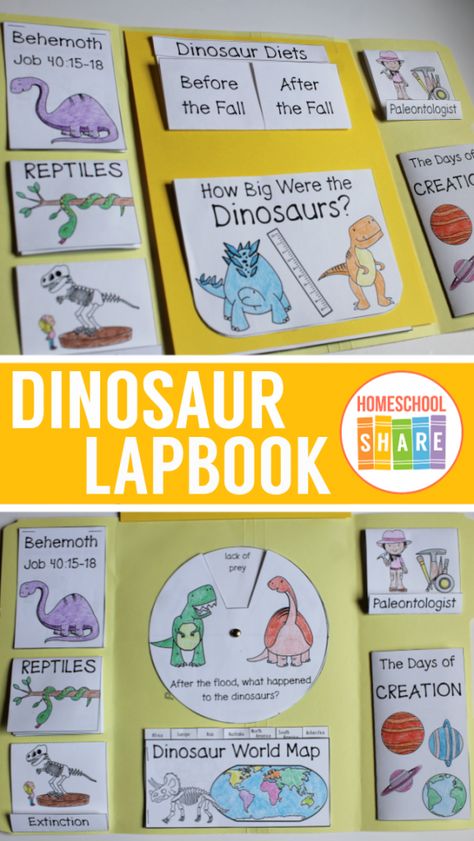 Dinosaur Homeschool Unit, Dinosaur Lapbook, Dinosaur School Project, Free Dinosaur Printables, Lapbooks Free, Dinosaur Kindergarten, Dinosaurs Kindergarten, Dinosaur Unit Study, Dinosaur Week