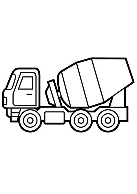 Trucks Coloring Pages Free Printable, Printable Truck Template, Construction Colouring Pages, Boys Coloring Pages Free Printable, Mixer Truck Drawing, Vehicles Drawing For Kids, Trucks Drawing, Truck Coloring Pages Free Printable, Drawing Truck