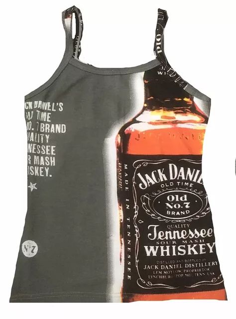 Jacky Top Spa Top No 52 for Rock Ladys Tattoo Desing 65% Polyester 35% Cotton  Taille: 36 cm Armpit to Armpit: 37 cm Total Lengh: 56 cm Harley Rocker, Jack Daniels Bottle, Jack Daniels, Swaggy Outfits, Rock Star, Fashion Killa, Get Dressed, All Over Print, Aesthetic Clothes