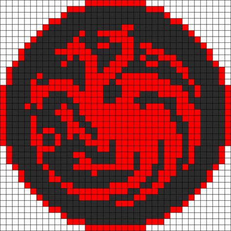 Game Of Thrones Targaryen Sigil Perler Bead Pattern | Bead Sprites | Misc Fuse Bead Patterns Game Of Thrones Targaryen, Targaryen Sigil, Image Pixel Art, Stitch Games, Modele Pixel Art, Crochet Game, Pattern Game, Fuse Bead Patterns, 8bit Art