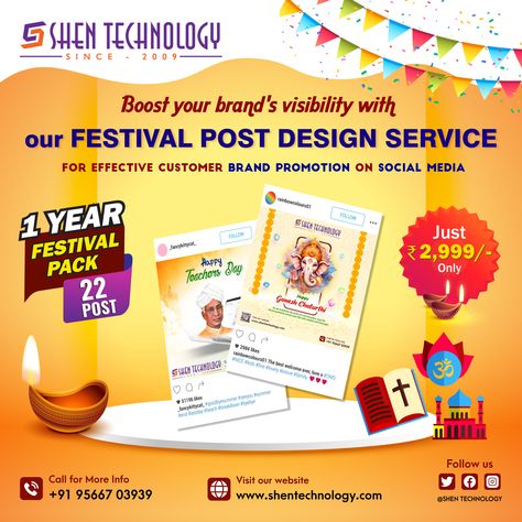 🎉 Elevate Your Brand's Visibility this Festival Season! 🎁✨ Introducing Shen Technology's 'Festival Post Design Service' – Your Key to Effective Customer Brand Promotion on Social Media! 📣🌟 Don't miss out on the opportunity to captivate your audience during the festive season. Our expert designers are here to create eye-catching and engaging posts that will make your brand stand out. 🌼 What You Get: ✅ Stunning Festival-themed Posts ✅ Customized for Your Brand ✅ Increased Engagement ✅ Boosted Engaging Posts, Festival Post, Reel Ideas, Instagram Promotion, Airplane Window, We Are Festival, Edit Ideas, Promotional Design, Brand Promotion