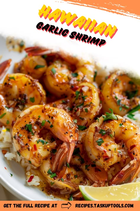 Discover the vibrant flavors of the tropics with our mouthwatering Hawaiian Garlic Shrimp recipe. This dish features succulent shrimp sautéed in a rich garlic butter sauce, perfectly blended with a hint of citrus and spice. Ideal for a quick weeknight dinner or a special gathering, this recipe brings the essence of Hawaii right to your table. Whether served over rice or with a fresh salad, it's a taste of paradise you won't want to miss. Dive into this culinary adventure and bring the spirit of aloha to your Hawaiian Spicy Garlic Shrimp, Shrimp Sauteed Recipes, Hawaiian Shrimp Recipes, Argentina Shrimp, Asian Shrimp Recipes, Hawaiian Thanksgiving, Movie Meals, Hawaiian Shrimp, Hawaiian Garlic Shrimp