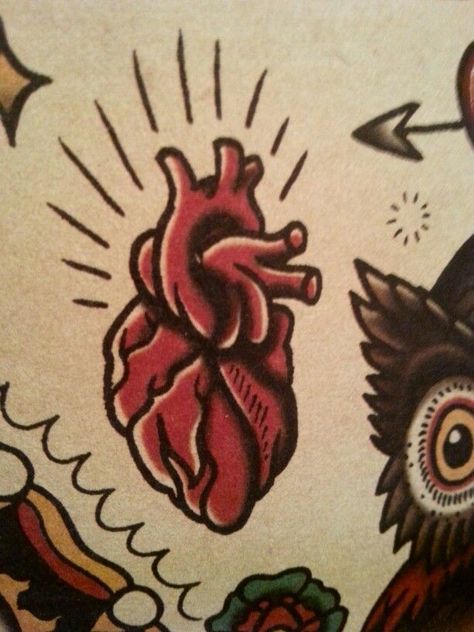 Heart Tattoo Traditional, Heart Traditional Tattoo, Heart Tattoo Flash, Traditional Tattoo Filler, Traditional Heart Tattoos, Traditional Tattoo Old School, Traditional Tattoo Inspiration, Anatomical Heart Tattoo, Tattoo Filler