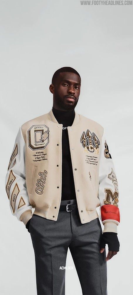 Ac Milan Varsity Jacket, Varsity Jacket Off White, Ac Milan Off White Jacket, Off White Ac Milan, Ac Milan X Off White, Ac Milan Off White, Ac Milan Jacket, Milan Lifestyle, Varsity Jacket Outfit Mens