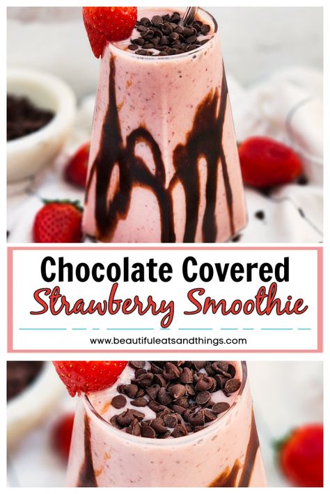 Chocolate Covered Strawberry Smoothie, Chocolate Strawberry Smoothie, Coconut Cream Recipes, Chocolate Smoothie Recipes, Smoothie Recipes Strawberry, Chocolate Smoothie, Chocolate Shake, Smoothie Drink Recipes, Healthy Sweet Treats