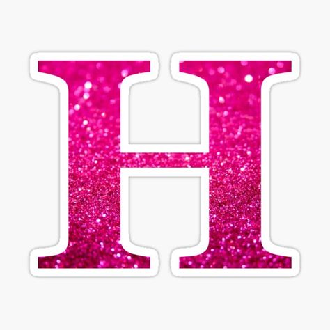 Letter H Pink Glitter Stickers | Redbubble H Letter Wallpaper, Pink Letras, Pink Alphabet Letters, Felt Board Patterns, H Letter Images, H Alphabet, Small Alphabets, H Letter, Glitter Rosa