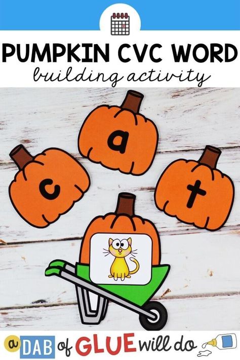 Pumpkin CVC Word Building Activity is perfect for teaching word building. Use this fall theme game to build students phonetic awareness. Cvc Activities Kindergarten, Fall Cvc Word Activities, Pumpkin Literacy Activities Kindergarten, Thanksgiving Cvc Activities, October Sight Word Activities, Pumpkin Cvc Free, Pumpkin Literacy Centers Kindergarten, Cvc Thanksgiving Activities, Thanksgiving Literacy Activities