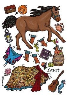 Animal Paper Dolls, Paper Doll Animals, Paper Dolls Vintage, Horse Crafts, Paper Dress, Paper Dolls Printable, Paper Animals, Hobby Horse, Dolls Vintage