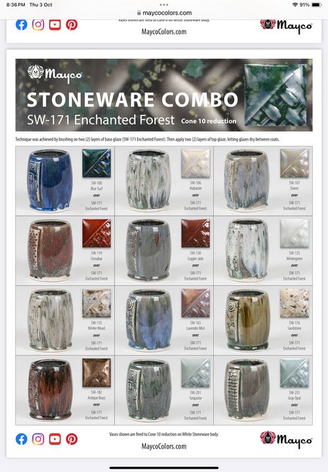 Mayco Glaze, Glaze Combinations, Glaze Combos, Lavender Mist, Tile Color, Winter Wood, Color Tile, Ceramic Pottery, Stoneware