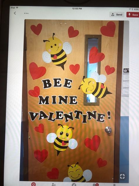 Bee Mine Door Decoration, January Door Decorations Classroom, Valentines Door Decorations, Valentines Classroom Decorations, Valentines Door Decorations Classroom, Valentines Classroom Door, Classroom Door Decorating, Valentine Bulletin Boards, Valentines Classroom