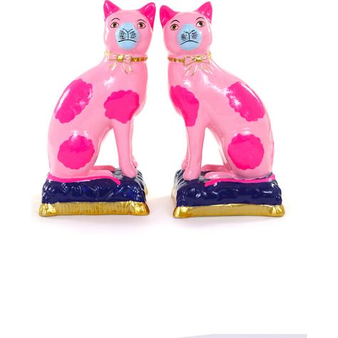 Staffordshire Cats, Neon Pink Set of 2 - Cody Foster Accents | Maisonette Cody Foster, College House, Cat Figurines, Kids Holiday Gifts, Pink Set, Boy Accessories, Antique Decor, Buy Buy, Rug Art