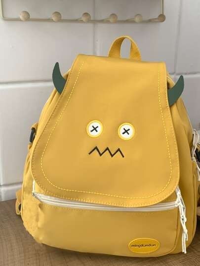 Discover great products at the best prices at Dealmoon. SHEIN Cartoon Graphic Flap Backpack Medium Cute For School. Price:$12.58 at SHEIN Yellow Preppy, Yellow Backpack, Cartoon Backpack, Cartoon Bag, Backpacks For School, Flap Backpack, Black Cartoon, Style Preppy, Word Wrap