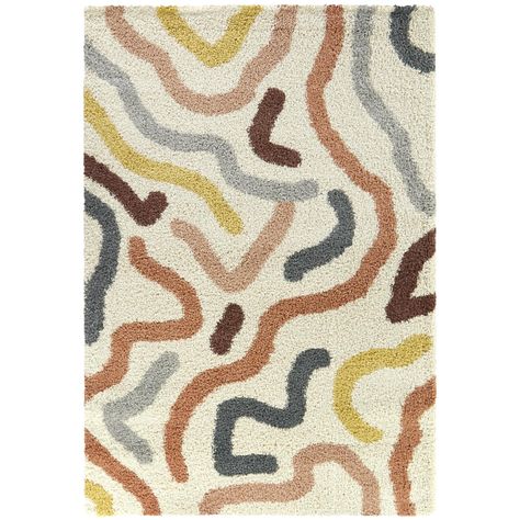 Duret Abstract Lines Contemporary Shag Area Rug - Bed Bath & Beyond - 35326206 Pattern Interior Design, Wavy Pattern, Rainbow Rug, Organic Lines, Modern Organic, Rainbow Abstract, Floral Area Rugs, Shag Area Rug, Abstract Lines