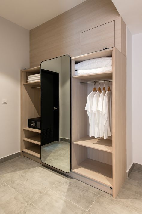 Gallery — The Canvas Hotel Full Height Mirror, Small Hotel Room, Hotel Beds, Room Wardrobe, Hotel Room Interior, Luxury Closets, Closets Design, Open Wardrobe, No Closet Solutions