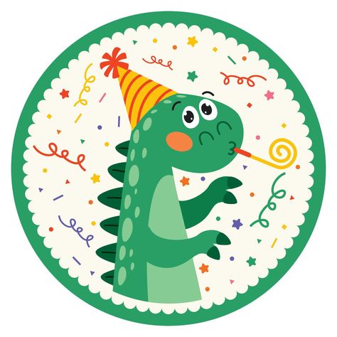 Birthday Card With Dinosaur Character Dinosaur Birthday Theme, Funny Children, Dinosaur Birthday Party Decorations, Teachers Day Card, Dinosaur Images, Dinosaur Drawing, Dinosaur Illustration, Dino Birthday, Spring Landscape