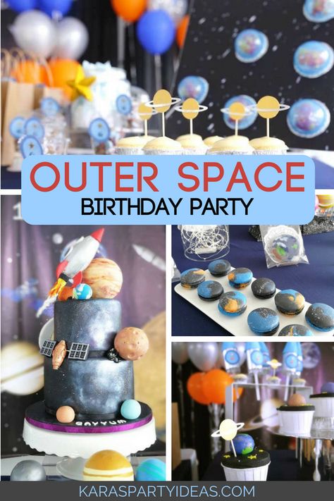 Cosmos Birthday Party, Nasa Party Ideas, Space Party Ideas, Outer Space Party Decorations, Space Themed Birthday Party, Space Themed Party, Outer Space Birthday Party, Space Themed Birthday, Planet Party