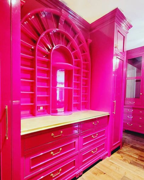 Fuchsia Glossy Interior Paint Color - Interiors By Color Hot Pink Paint Colors, Hot Pink Furniture, Interior Paint Color, Fine Paints Of Europe, Home Paint Color, Pink Paint Colors, Moore House, Paint Color Schemes, Bohemian Bedroom Decor