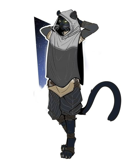 Tabaxi Arcane Trickster, Tabaxi Artificer, Half Tabaxi, Black Tabaxi, Khajiit Art, Tabaxi Dnd, Drawing Bones, Dnd Cleric, Arcane Trickster