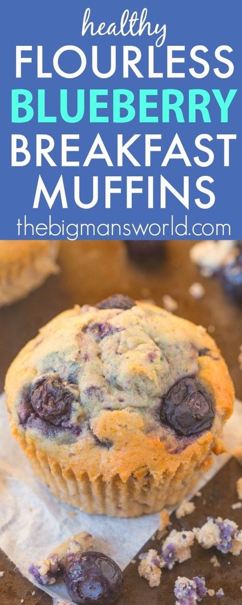 Healthy Flourless Blueberry Breakfast Muffins Breakfast Muffins Healthy, Blueberry Breakfast Muffins, Blueberry Muffin Recipe Healthy, Flourless Muffins, Keto Blueberry Muffins, Gluten Free Blueberry Muffins, Muffins Breakfast, Paleo Muffins, Healthy Blueberry Muffins