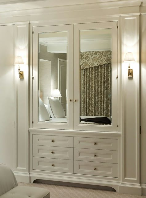 Tall Armoire Bedroom, Built In Coat Closet, Built In Bedroom Cabinets, Hallway Closets, Broadmoor House, Millwork Wall, Bedroom Built Ins, Living Room Floor Plans, Bedroom Built In Wardrobe