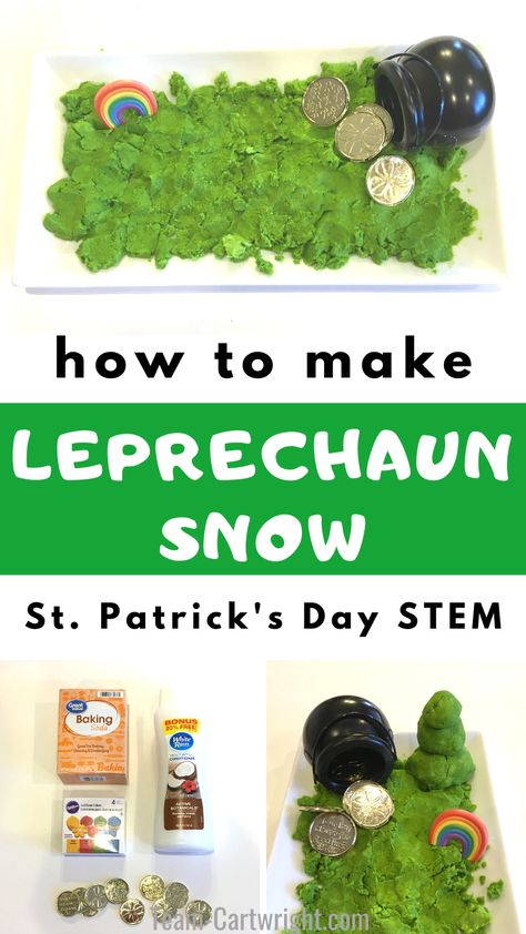 Green Sensory Bin, St Patricks Activities, Sensory Snow, Rainbow Toys, March Crafts, St Patricks Crafts, Bin Bin, St Patricks Day Crafts For Kids, March Activities