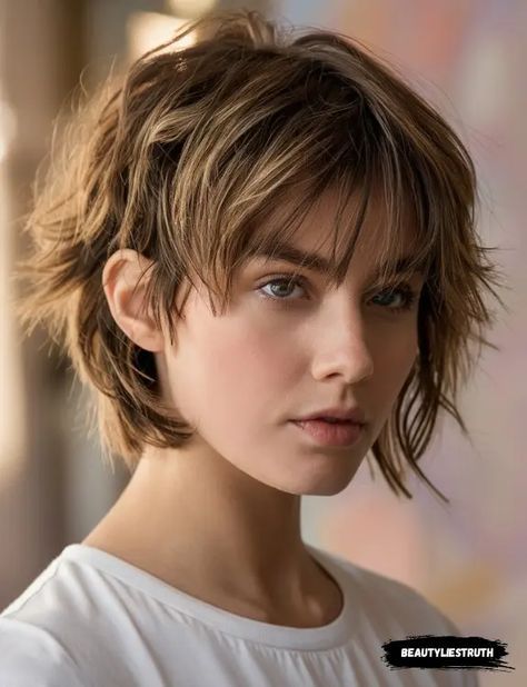 Messy Short Hair Women, Braids For Bridesmaids, Choppy Messy Short Hair, Ponytail Hairstyles Sleek, Choppy Short Hair, Sleek Hairstyles For Short Hair, Short Hair With Glasses, Choppy Short Haircuts, Short Bob Haircuts With Bangs