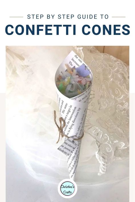 A Fun and Easy Guide to Making Confetti Cones for Brides-to-Be Diy Confetti Cones, How To Make Confetti, Wedding Cones, Book Page Roses, Cones Diy, Craft Box Subscription, Confetti Cones, Easter Treat Bags, Diy Confetti