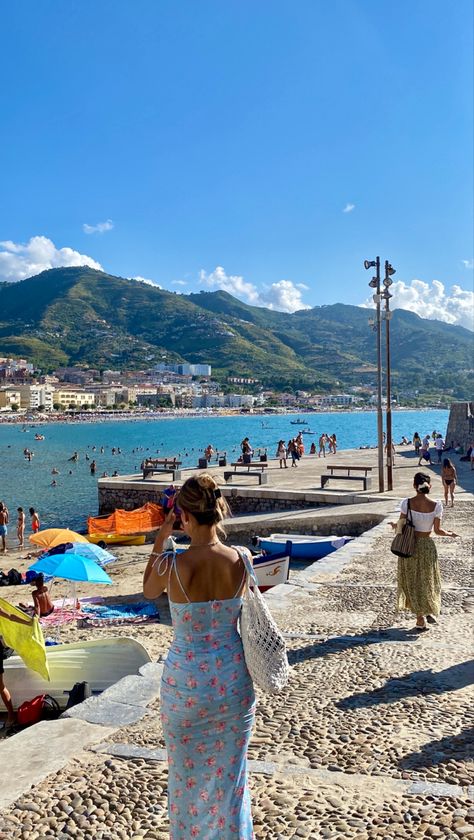 Tourists wandering Cefalu in the middle of August 2022 Sicily Italy Cefalu, Sicily Aesthetic, Erice Sicily, Italy Summer Aesthetic, Italia Aesthetic, Cefalu Sicily, Gap Year Travel, Bari Italy, Mediterranean Aesthetic