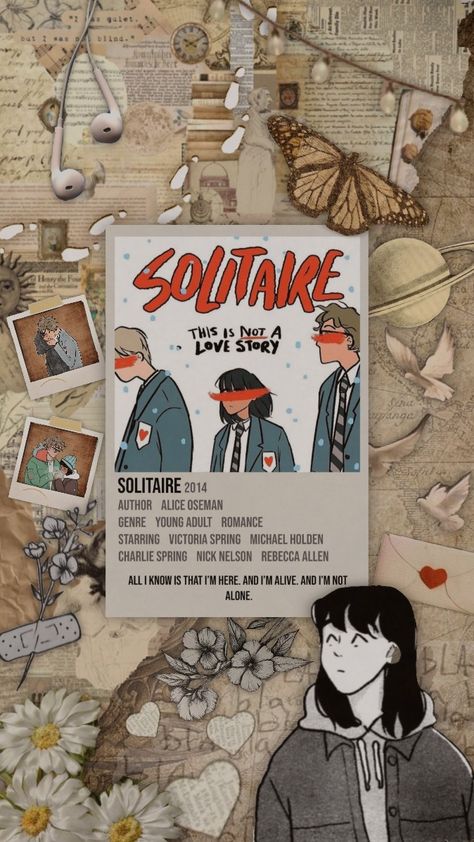 solitaire is one of my favorite books! #solitairebook #aliceoseman #torispring Loveless By Alice Oseman, Solitaire Book Quotes, Solitaire Book, Solitare Aesthetic Alice Oseman, Alice Oseman Books Aesthetic, Books By Alice Oseman, Favorite Books, Love Story, Romance