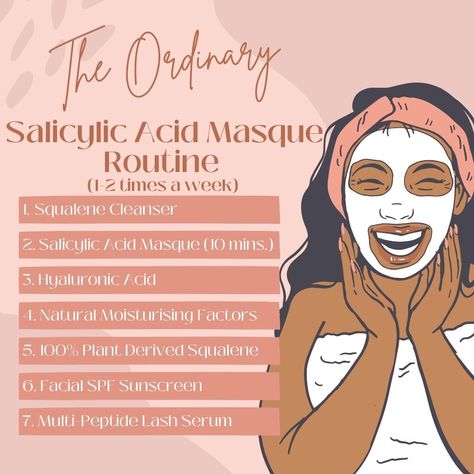 Evening Routine The Ordinary Mask The Ordinary Mask, Ordinary Mask, The Ordinary Salicylic Acid, Lash Serum, Evening Routine, Skin Care Brands, Spf Sunscreen, Salicylic Acid, Hyaluronic Acid