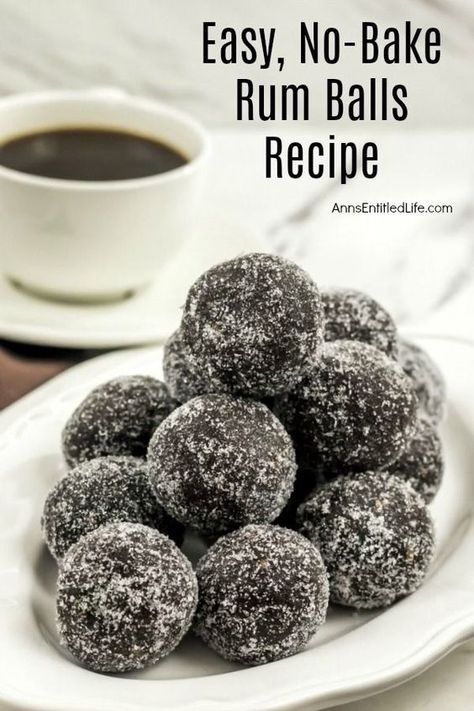 No Bake Chocolate Rum Balls, Rumballs Recipe Easy Rum Balls, Rumballs Recipe, Rum Ball, Rum Balls Recipe, Bourbon Balls, Rum Balls, Boozy Desserts, Christmas Candy Recipes