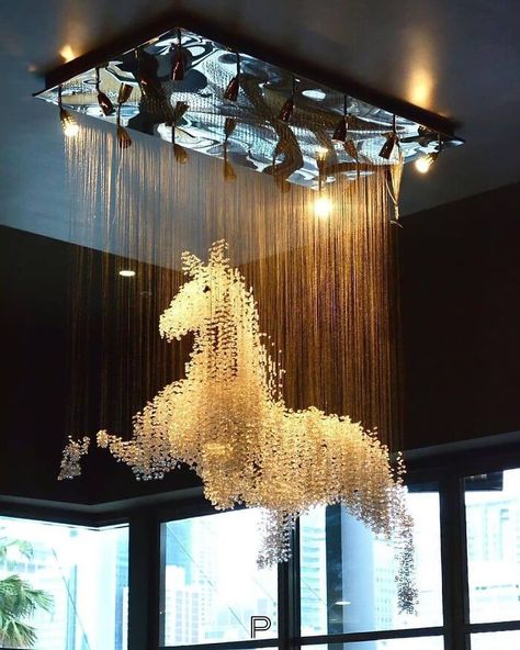 The Horse Chandelier By El Jewel Lighting Unique Office Spaces, Pool Paint, Pool Art, Gorgeous Doors, Unique Office, Creative Bathroom, Industrial Livingroom, Gorgeous Bathroom, Bauhaus Design