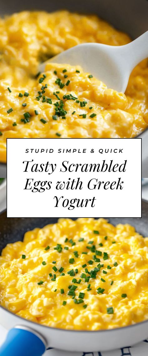 Image for Tasty Scrambled Eggs with Greek Yogurt Easy Recipes With Yogurt, Breakfast Recipes With Greek Yogurt, Breakfast Ideas With Greek Yogurt, High Protein Breakfast Yogurt, Ways To Eat Greek Yogurt, Greek Yogurt Dinner Recipes, Greek Yogurt French Toast, Recipes Using Yogurt, Eggs With Greek Yogurt