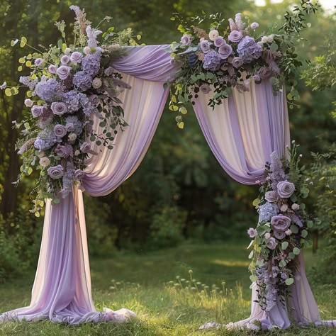 9+ Gorgeous Purple Wedding Theme Details for a Fairy Tale Ceremony • 333+ Inspiring Lifestyle Ideas Sage And Purple Wedding Decor, Lavender Wedding Inspiration, Black Purple And Sage Wedding, Lavender Themed Wedding Decoration, Lavender And Silver Wedding Theme, Wedding With Purple, Spring Wedding Purple, Wisteria Color Wedding, Lilac Decor Wedding