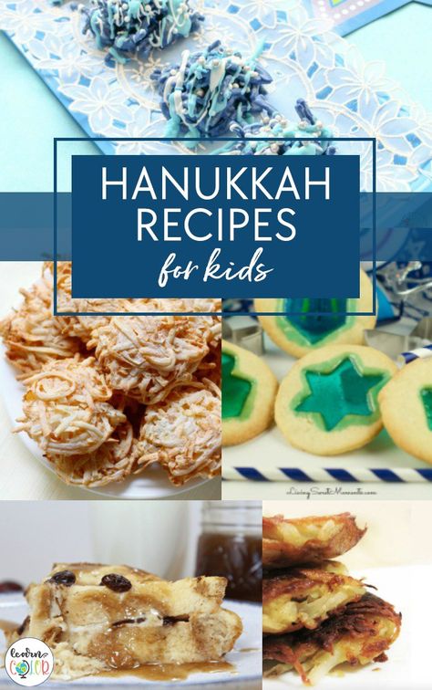 Hanukkah Food For Kids, Hanukkah Recipes For Kids, Hanukkah Foods, Hanukkah Baking, Recipes To Make With Kids, Hanukkah Cookies, Hannukah Recipes, Hanukkah Desserts, Hanukkah Recipes