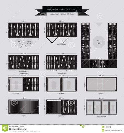 Wardrobe And Walk In Closet Furniture Icon Stock Vector - Illustration of dresser, drawer: 46716470 Plan Furniture Photoshop, Wardrobe Top View Png, Closet Top View Photoshop, Wardrobe Top View Photoshop Plan, Closet Top View, Wardrobe Top View, Top View Furniture, Walk In Closet Plan, Plan Illustration