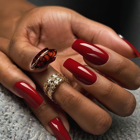 🌸 Red Fall Nails fall nails Fall Red Nails Designs, Fall Red Nails, Cuffin Nails, Red Fall Nails, Red Coffin Nails, Red Coffin, Nails Fall Nails, Red Fall, Red Nail Designs