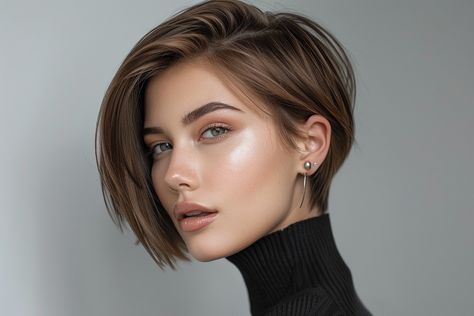 41+ Bixie (Pixie Bob) Haircut Ideas Layered Haircuts For Women, Longer Pixie Haircut, Pixie Bob Haircut, Short Hair Pixie Cuts, Short Brown Hair, Hair Pixie, Haircut Inspiration, Short Layered Haircuts, Short Bob Haircuts