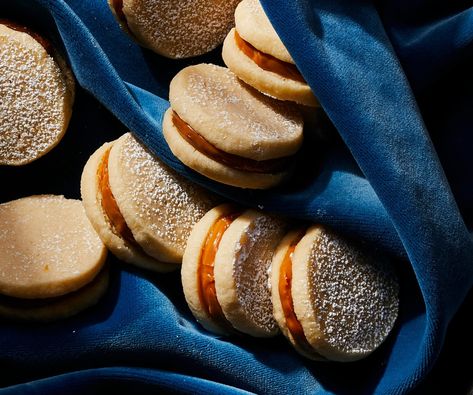 Alfajores (Dulce de Leche Sandwich Cookies) Christmas Sandwich Cookies, International Cookies, Christmas Sandwiches, Cookies From Around The World, Cookies Around The World, Cranberry Pistachio Biscotti, Fig Cookies, Pistachio Biscotti, Crescent Cookies