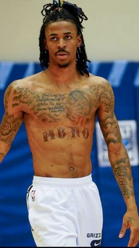 Ja Morant Tattoo, Basketball Boyfriend, Ja Morant Style, Mens Dreads, Basketball Players Nba, Black Men Fashion Swag, Nba Pictures, Cute Black Guys, Love And Basketball