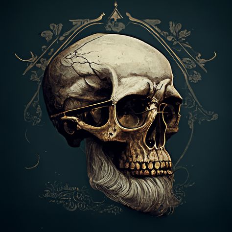 Bearded Skull Bearded Skull, Skull Beard, Skull Illustration, Skeleton Art, Skeleton, Art