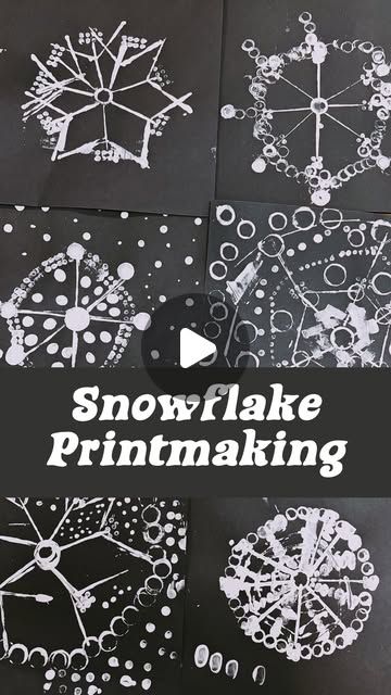 Ashley | Artsy Blevs | Art Teacher on Instagram: "This printmaking snowflake lesson is always a slightly messy 🙈 but super fun one! It’s definitely a lesson that incorporates art, science, patience, and process over product. I love embracing the imperfections and encouraging students to turn their mistakes into something new. ❄️The SciShow Kids snow crystals video is so cool! I learned so much that I didn’t know about how snowflakes form. 🤯 ❄️This year I’m using a different color paper for each class to help me keep track of them. ❄️The tissues at each seat have cut down a lot of the frantic handwashing and paint smears. 😅 🩵If you want some resources to help with this lesson including video links comment “crystals” and I’ll send you a DM with some helpful info! 🤗 And as always, let me Snowflake Art Lesson Elementary, Winter Art For Elementary Students, 3rd Grade Winter Crafts, Winter Art Lessons For Middle School, Winter Art Lessons Elementary, Snowflake Lesson, Snowflake Art Projects For Kids, Winter Process Art, Winter Arts And Crafts